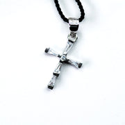 Baguette-cut Diamond Cross in 14kt White Gold